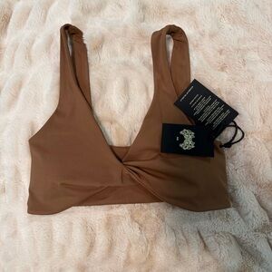 🖤Darc Sport Brown Twist-Front Sports Bra
